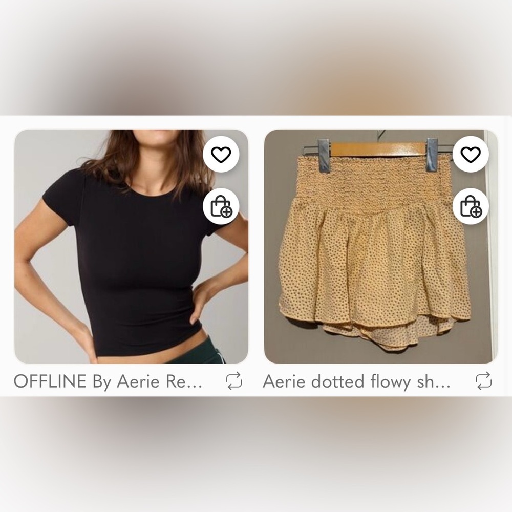Aerie bundle Black XTRA T-Shirt and flowy orange shorts size XS